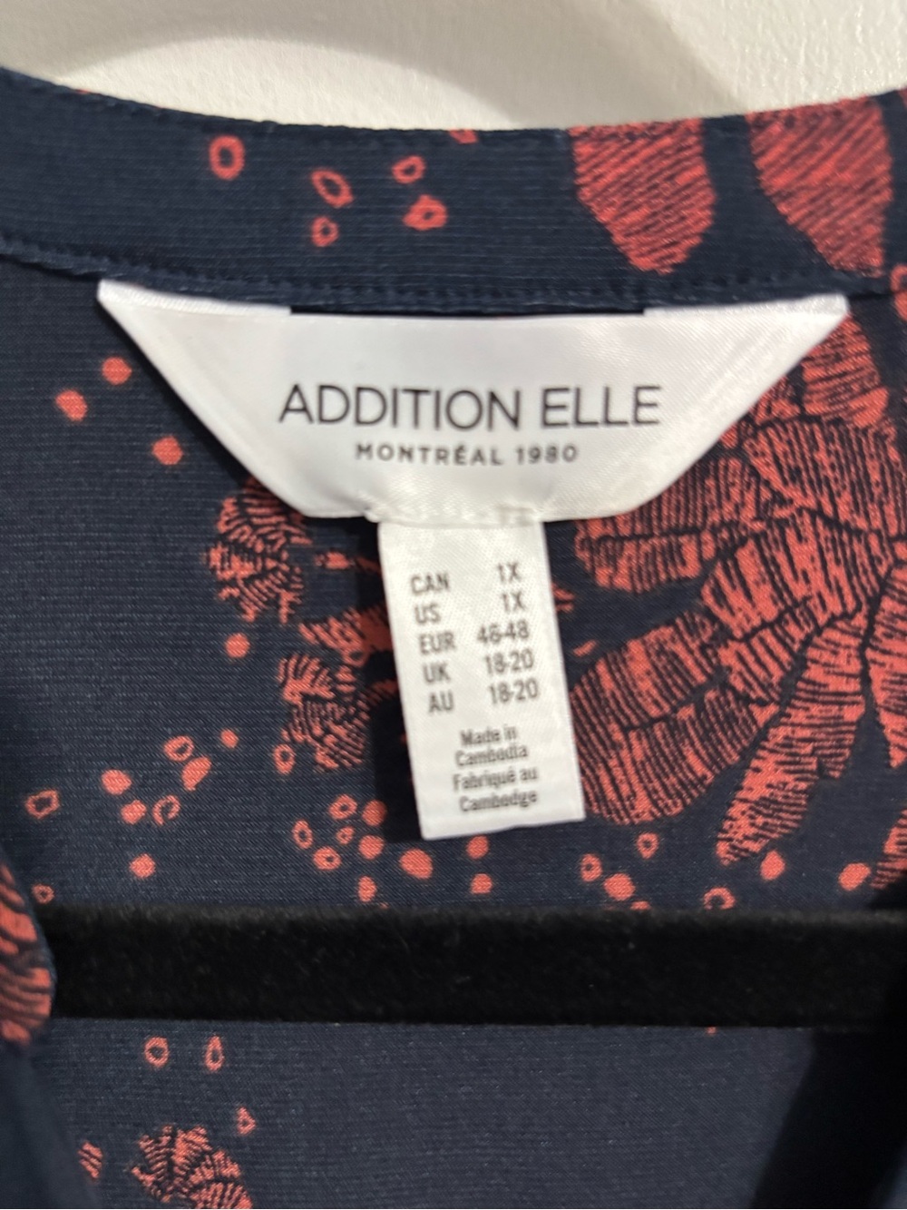 Addition Elle Navy and Coral Floral Dress